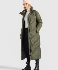 Khujo SYLVIA - Cappotto Invernale - Khaki, Donna -Offerte khujo Negozio 9cd6ea5f18da4cb9ab44c60c4cf93378