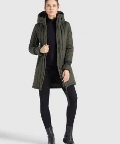 Khujo JERRY PRIME5 STRUCTURED - Cappotto Invernale - Dunkeloliv, Donna
