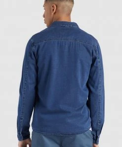 Khujo POSTO - Camicia - Denim Blau, Uomo -Offerte khujo Negozio 9edcc8ea44d640f59574485331eedec4