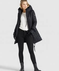 Khujo JERRY PRIME5 SALTNPEPPER - Cappotto Invernale - Schwarz-weiß Aop, Donna