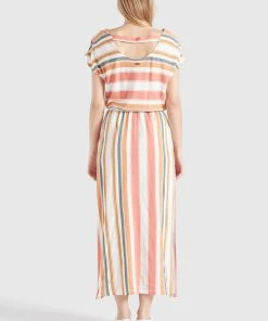 Khujo DOREEN - Vestito Lungo - Mehrfarbig Gestreift, Donna -Offerte khujo Negozio a40a2b10c0e2483aa03776b4d99e820c