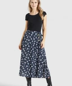 Khujo HEPKE - Gonna A Campana - Blau-weiß Geblümt, Donna -Offerte khujo Negozio a4485d6284a74f39afec45eb04554433