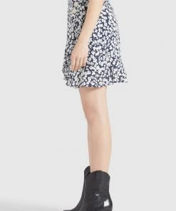 Khujo UNDINE - Gonna A Campana - Dunkelblau-weiß Geblümt, Donna -Offerte khujo Negozio a9b11584a1784e7db3233bd0969646eb