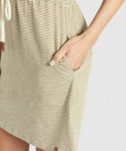 Khujo ANNEMARIE - Vestito Di Maglina - Weiß-ocker Gestreift, Donna -Offerte khujo Negozio ad797726918a48feaa4a941a9a566da6