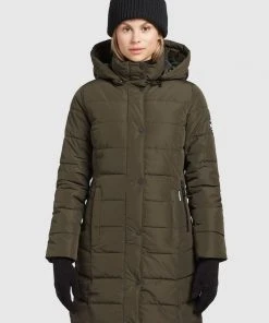 Khujo DELINAS2 - Cappotto Invernale - Dunkeloliv, Donna