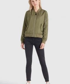 Khujo FENCY - Giubbotto Bomber - Khaki Pes, Donna -Offerte khujo Negozio b44e46002c9440f7852fba79b55327fd
