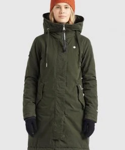 Khujo MARINA - Cappotto Invernale - Dunkelgrün, Donna