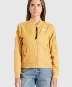 Khujo KALIA - Giubbotto Bomber - Beige/yellow, Donna
