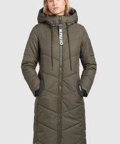 Khujo ARIBAY - Cappotto Invernale - Dunkeloliv, Donna