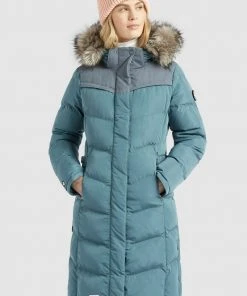 Khujo LUBECK LONG - Cappotto Invernale - Blaugrau, Donna