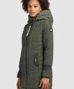 Khujo JERRY PRIME5 LIGHT - Cappotto Invernale - Dunkelgrün, Donna -Offerte khujo Negozio c23059afb60140a58cbe79f6c76ee24d