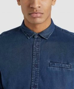 Khujo POSTO - Camicia - Denim Blau, Uomo -Offerte khujo Negozio c9a3779c89a047709a66c9e7f8db960f