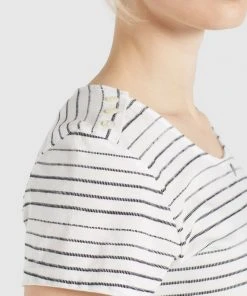 Khujo RAFAELA - T-shirt Con Stampa - Weiß-schwarz Gestreift, Donna -Offerte khujo Negozio cecfcb76bce04e8291b905ceed1f2a24