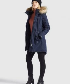 Khujo CODISH - Cappotto Invernale - Dunkelblau, Donna -Offerte khujo Negozio d5a3cd5a64b24eb4b697f7b947f73785