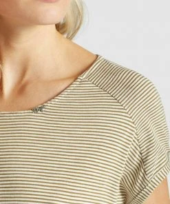 Khujo ANNEMARIE - Vestito Di Maglina - Weiß-ocker Gestreift, Donna -Offerte khujo Negozio d814b7395bce4774b7c15a557891b879