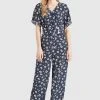 Khujo BORGIA - Tuta Jumpsuit - Blau-weiß Geblümt, Donna -Offerte khujo Negozio e1e23a7efd31444296aa5f721efdb59a