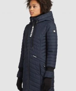 Khujo MANTEL TOOTS STRUCTURED - Cappotto Invernale - Dunkelblau, Donna -Offerte khujo Negozio e2dad2918d7840a0af9675c55bb0b59c