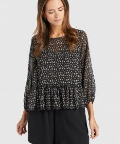 Khujo KLEMENTINA - Camicetta - Black/blue, Donna