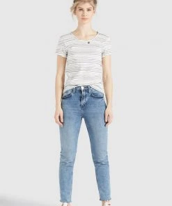 Khujo RAFAELA - T-shirt Con Stampa - Weiß-schwarz Gestreift, Donna -Offerte khujo Negozio f6893b0f70aa4ce18fba00441e8dcf62