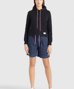 Khujo ABALIE - Felpa Con Cappuccio - Black, Donna