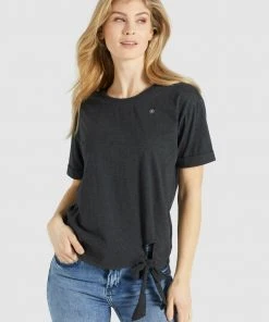 Khujo AURELIA - T-shirt Con Stampa - Dunkelgrau Meliert, Donna