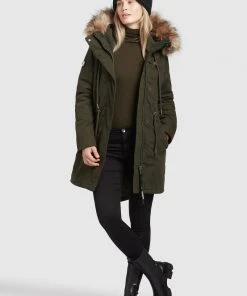 Khujo CODISH - Cappotto Invernale - Dunkelgrün, Donna -Offerte khujo Negozio fe9de6d99a304fd09e1d3990425e783f